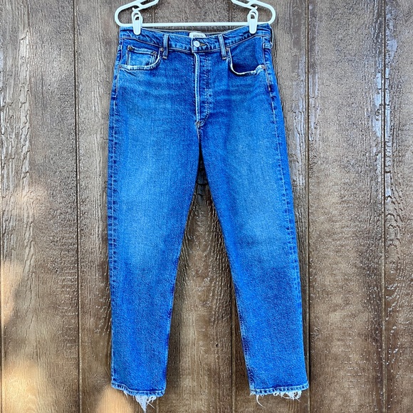 Agolde Riley High Rise Straight Crop Jeans Size 30 - Picture 1 of 11